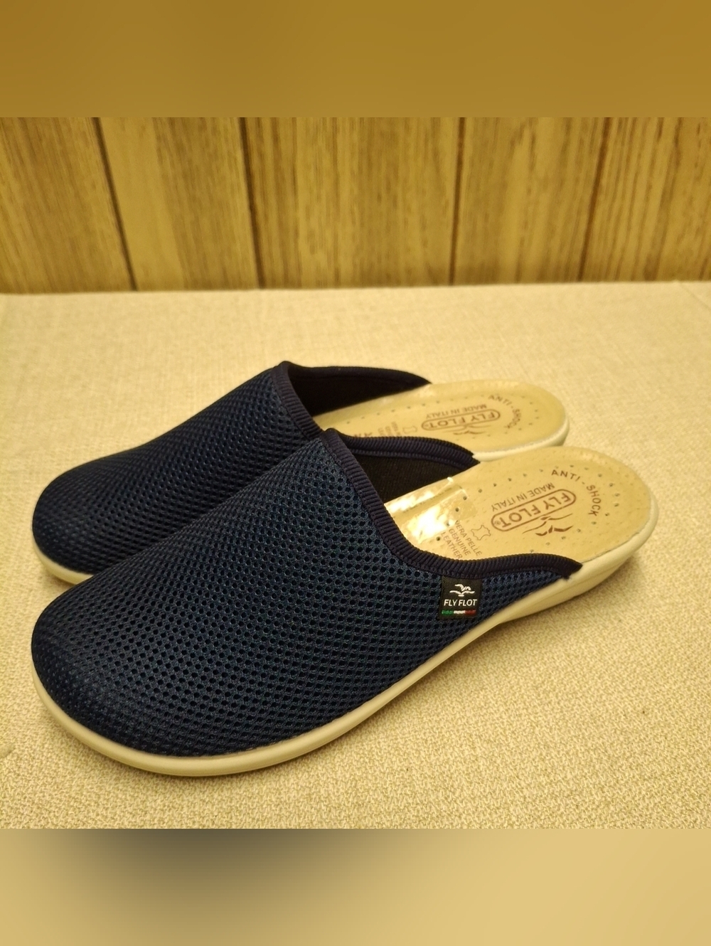 Fly Flot Anti Shock Anatomic Cloth Round Toe Slip On Mule Shoes Size US 9